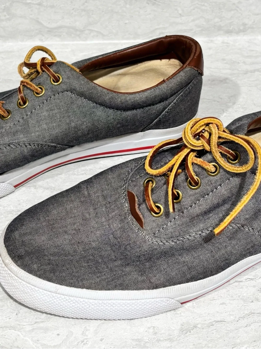 Polo by Ralph Lauren Gray Canvas Lace-Up Sneakers